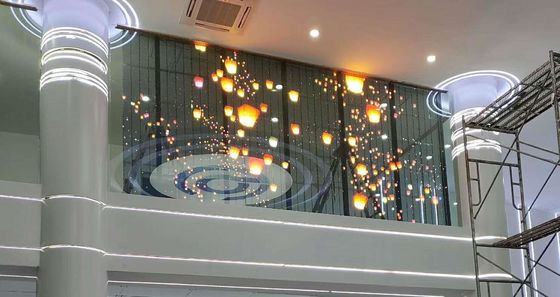 Υψηλής ευκρίνειας GCL P3.9 Διαφανής οθόνη LED Αδιάβροχη εύκολη εγκατάσταση