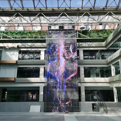 P10 LED Διαφανής τοίχος βίντεο με γωνία θέασης 120 μοιρών 10000 ώρες διάρκεια ζωής
