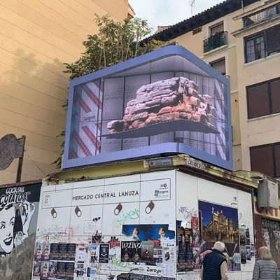 Εξωτερική 3D L- σχήμα καμπύλη γωνία & δεξιά γωνία λύση P4 P5.7mm LED οθόνη οθόνης Αλουμινίου Αδιάβροχο IP65 960 * 960mm Εξωτερική διαφήμιση LED οθόνη