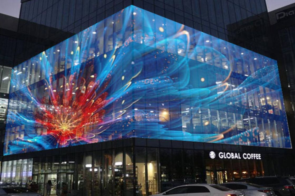 Gflow 500*500mm P3.9-7.8mm Εξωτερική διαφανής οθόνη LED LED Video Mesh