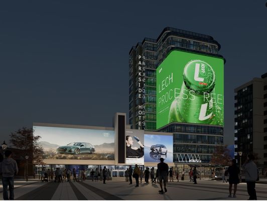 Καλή τιμή Ψηφιακή διαφανής οθόνη LED υψηλής φωτεινότητας P15.6mm IP65 500*1000mm σε απευθείας σύνδεση